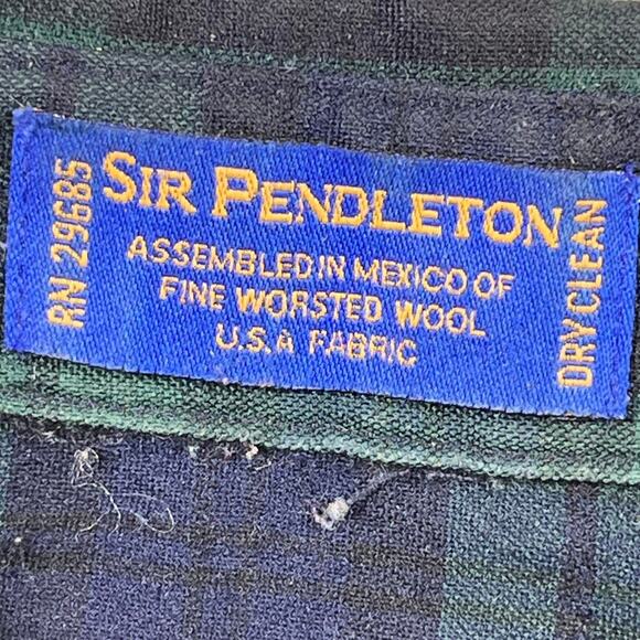 Pendleton Men’s 2x Blue Green 100% Wool Black Watch Tartan Short Sleeve Shirt - Picture 3 of 8